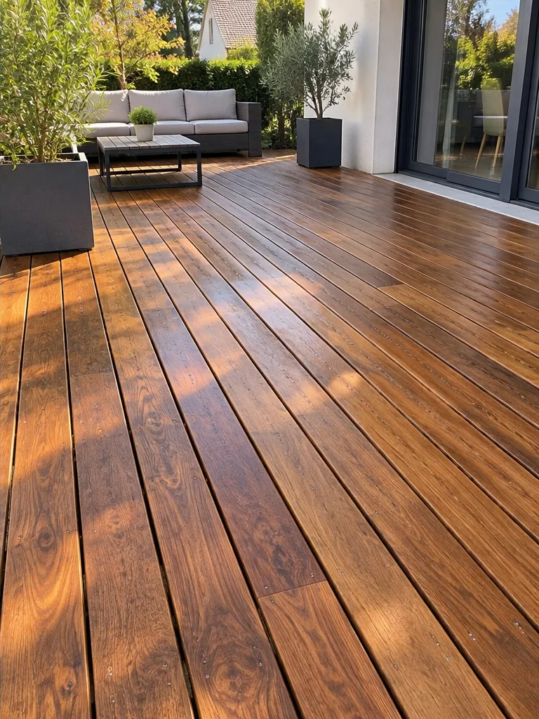 Terrasse en bois après nettoyage Lavéo